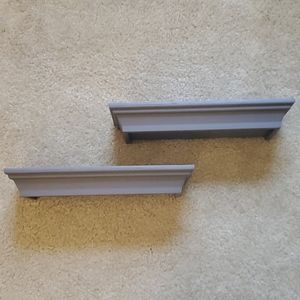Gray wall shelves